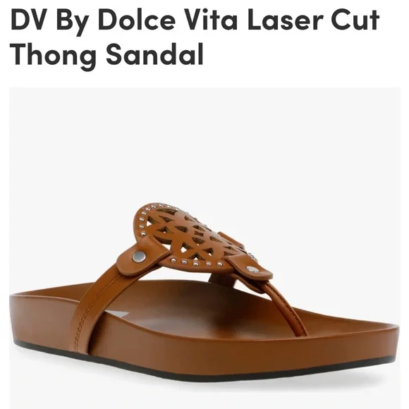 🤎DV by Dolce Vita • brown laser cut slip on sandal • 7 - Picture 6 of 8